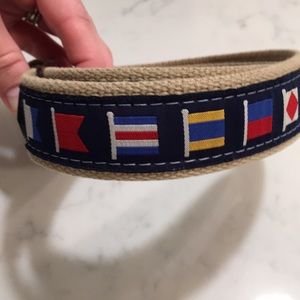 Leather nautical flag belt